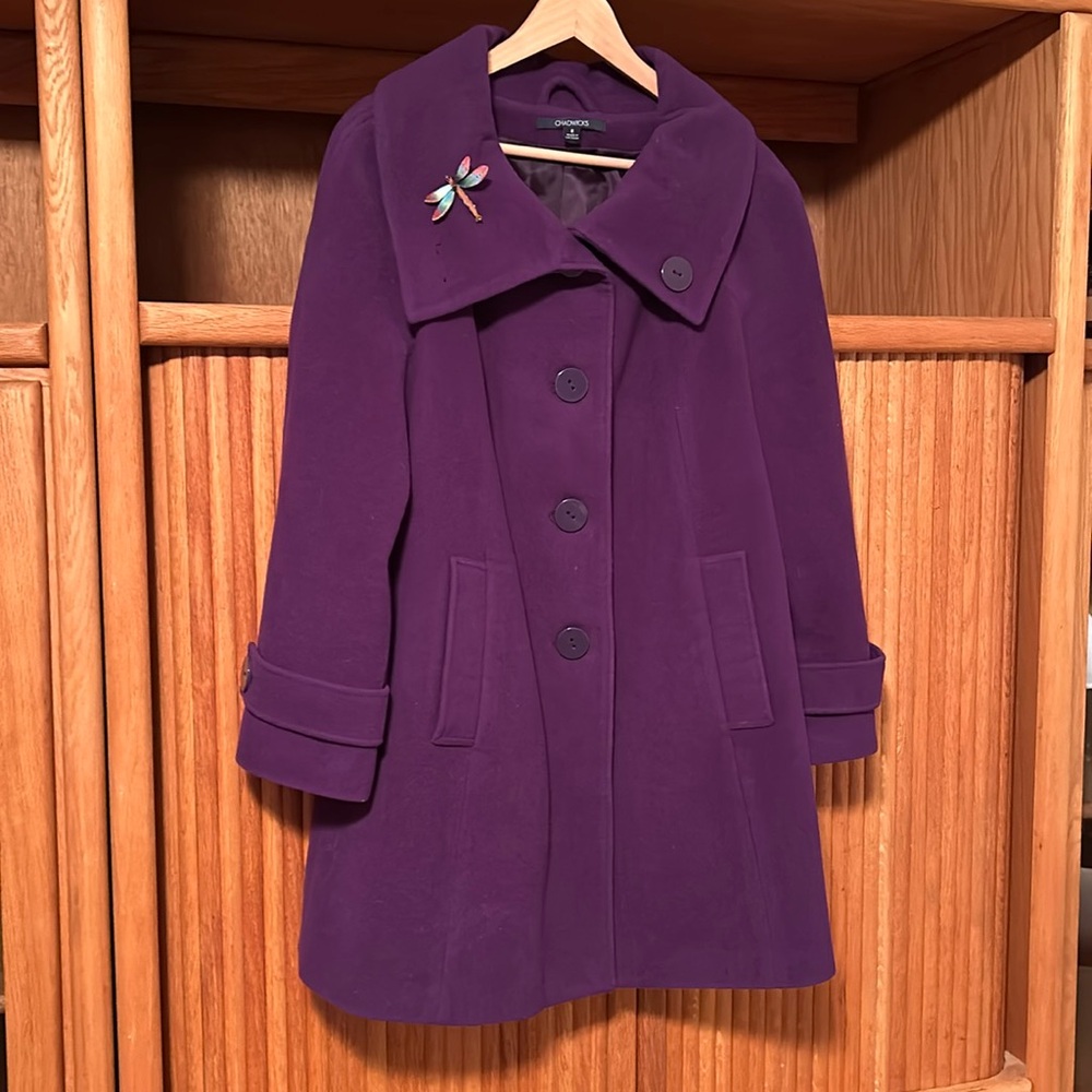 Chadwicks eggplant colored Pea Coat